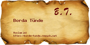 Borda Tünde névjegykártya