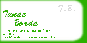 tunde borda business card